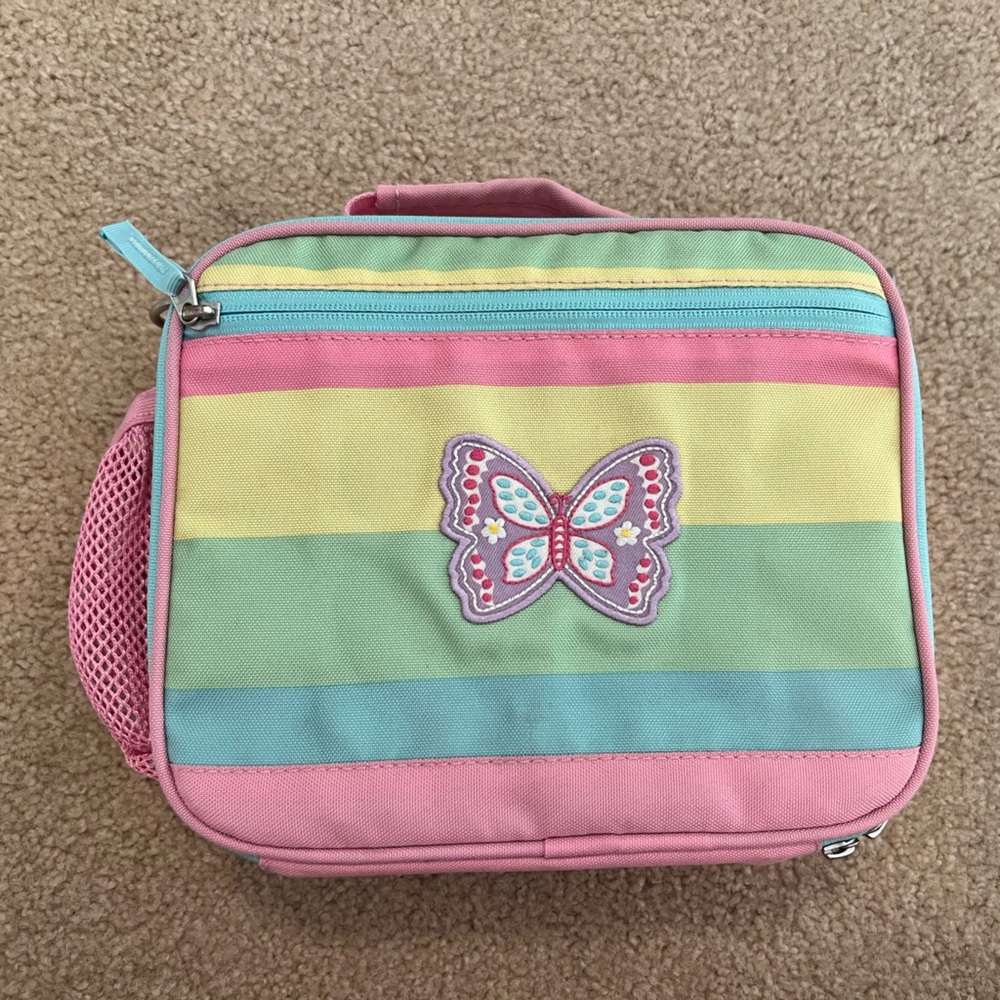 Pottery Barn Kids Pastel Stripe Butterfly Cold Pack lunch box